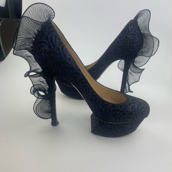 Nicholas Kirkwood Snakeskin Ruffle Platforms - Picture 5 of 10